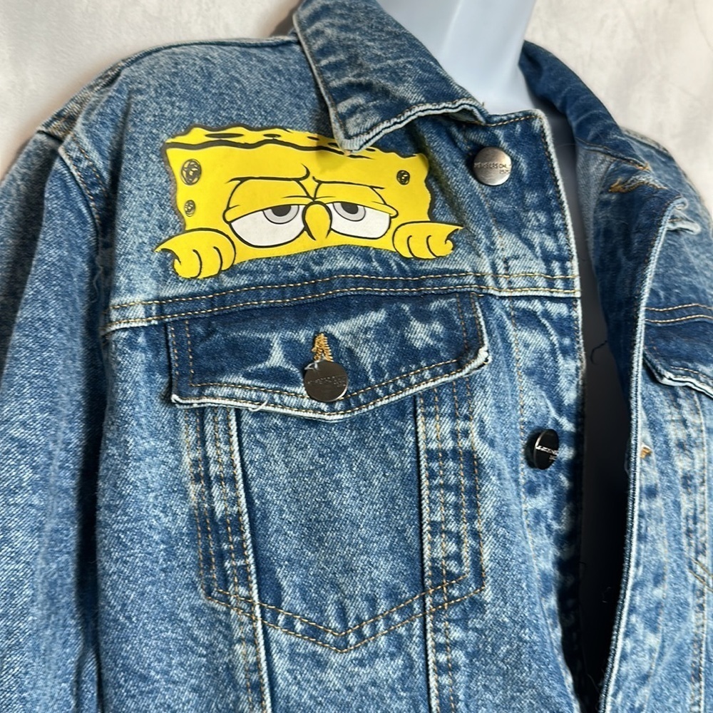 MEMBERS ONLY SpongeBob SquarePants button up denim jacket BNWOT - Picture 3 of 11